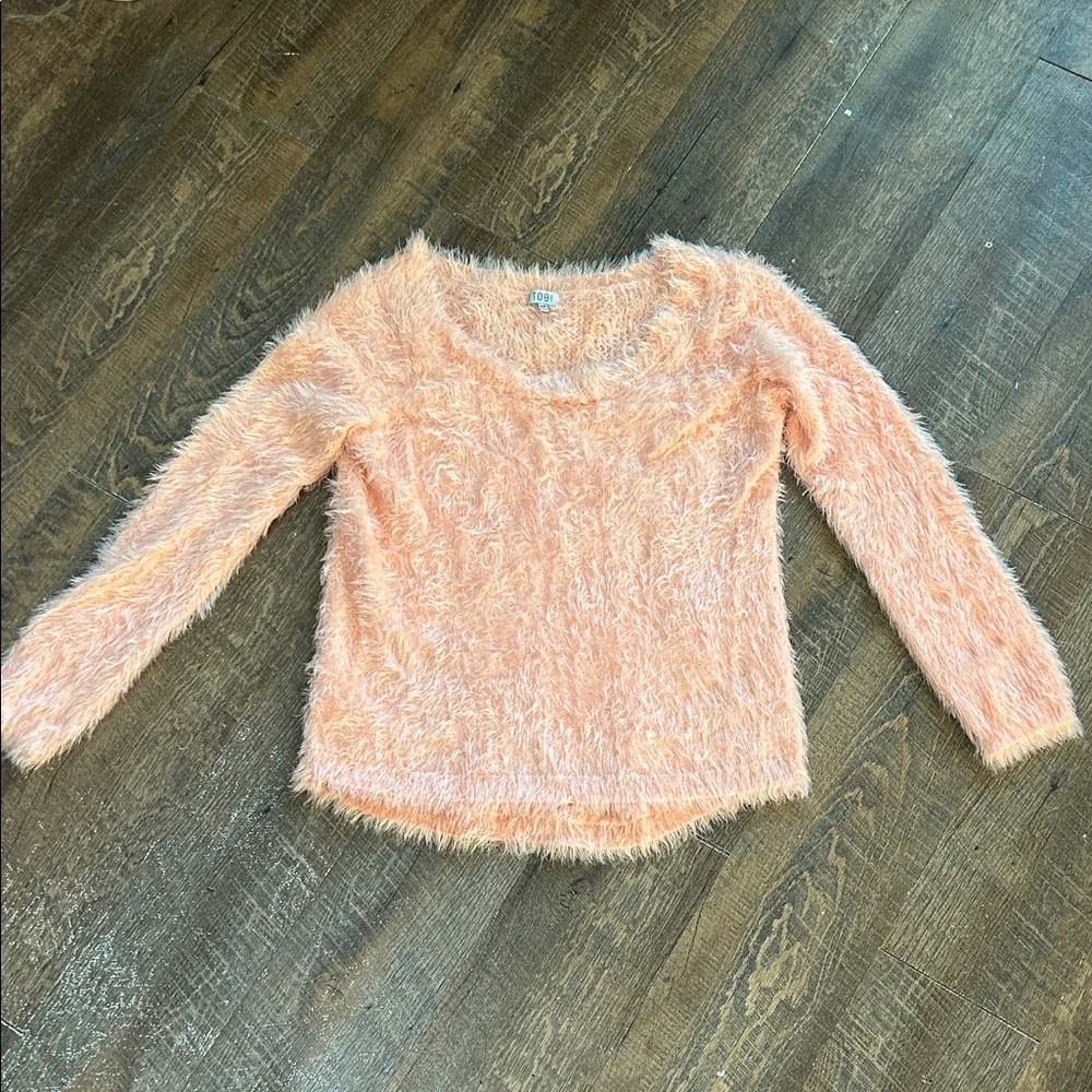 Tobi Women’s Dream Of Me Fuzzy Sweater Pink Size Small Soft Furry